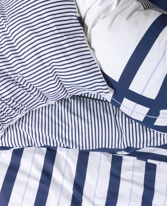 L'essentiel linge de maison Juego de funda de edredón Ranforce Azul oscuro 200x220 cm